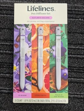 NIB  Lifelines Pen Diffuser Set - White (3-Pack)